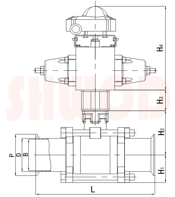 液动卡箍球阀外形尺寸